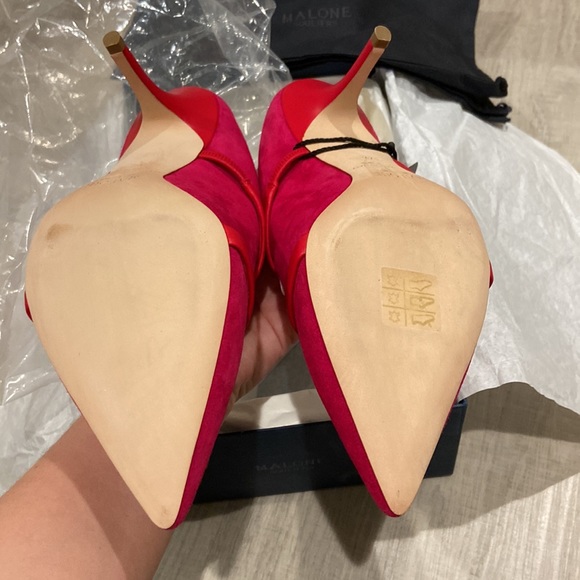 Malone Souliers Maureen Pump- Fuchsia & Red 37.5 NIB - Picture 5 of 9